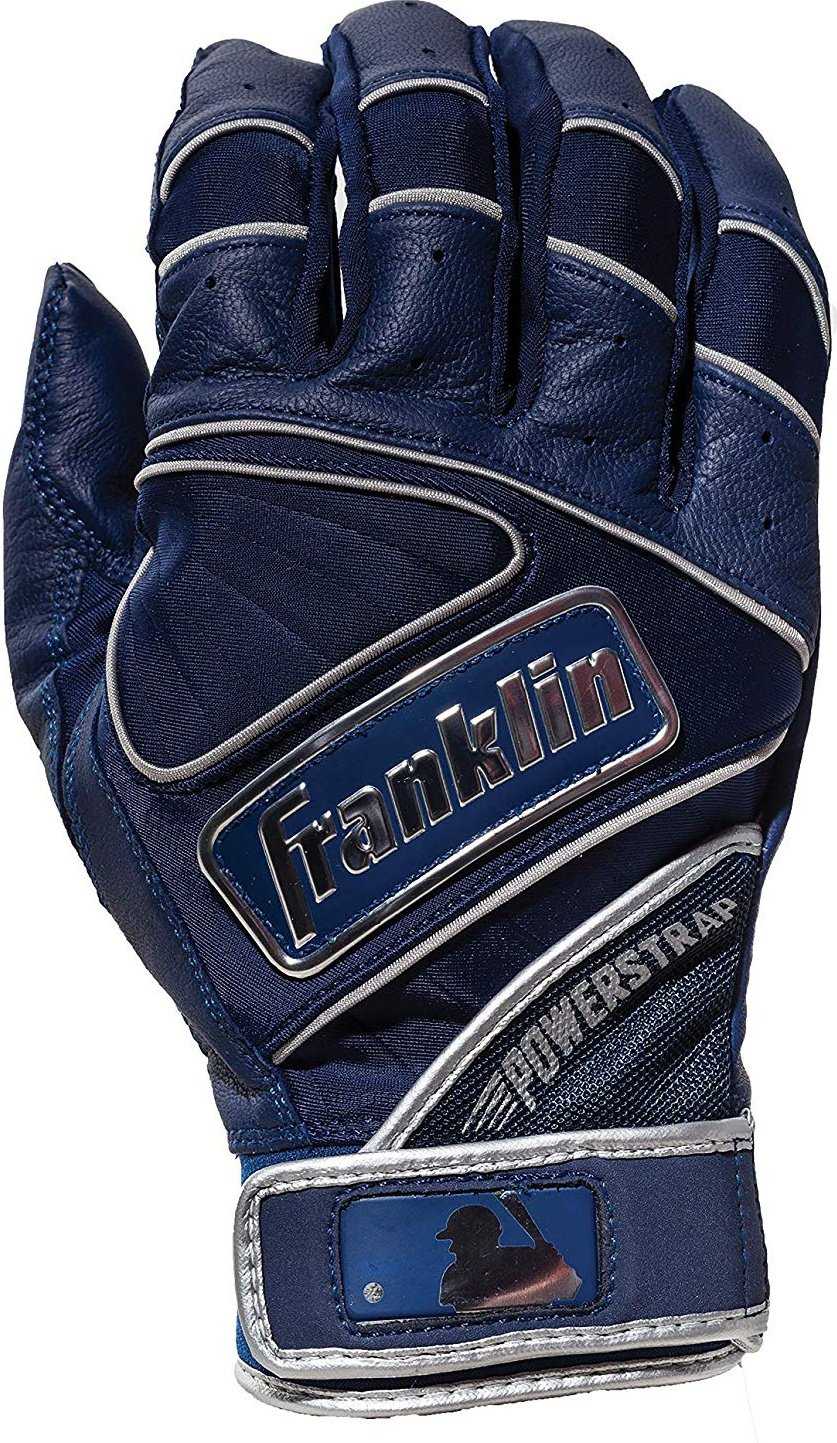 Franklin Chrome Powerstrap Adult Batting Gloves - Navy - HIT a Double