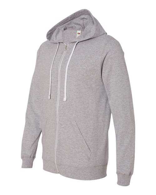 Fruit Of The Loom SF60R Sofspun Full-Zip Hooded Long Sleeve T-Shirt - Athletic Heather - HIT a Double