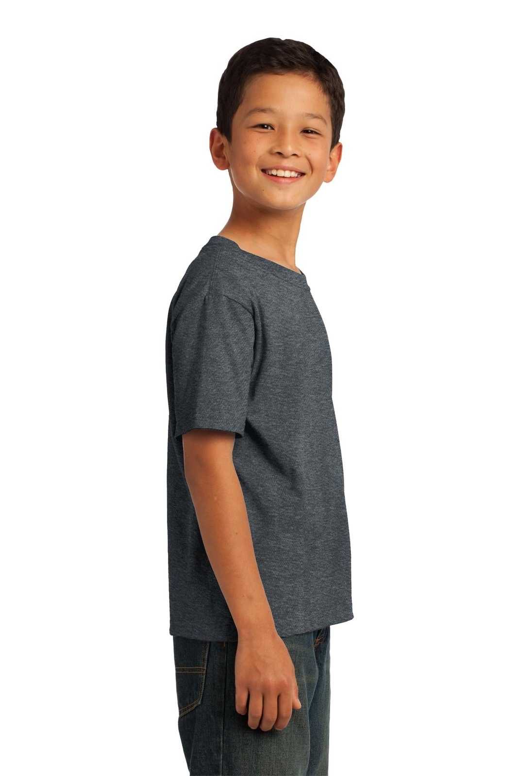 Fruit of the Loom 3930B Youth HD Cotton 100% Cotton T-Shirt - Black Heather - HIT a Double