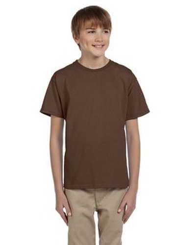 Fruit of the Loom 3931B Youth Hd Cotton T-Shirt - Chocolate - HIT a Double