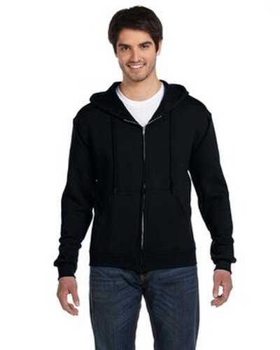 Fruit of the Loom 82230 Adult Supercotton Full-Zip Hooded Sweatshirt - Black - HIT a Double