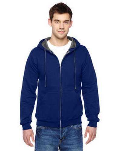 Fruit of the Loom SF73R Adult Sofspun Full-Zip Hooded Sweatshirt - Admiral Blue - HIT a Double
