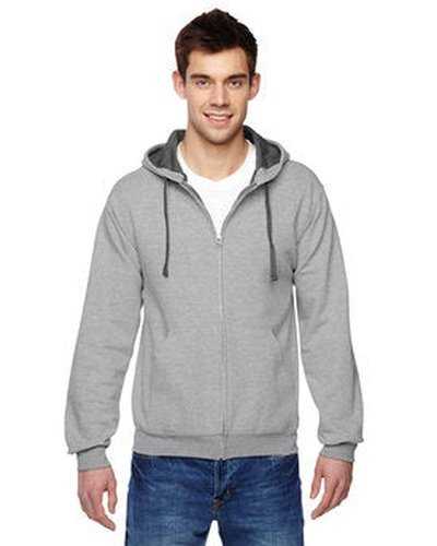 Fruit of the Loom SF73R Adult Sofspun Full-Zip Hooded Sweatshirt - Athletic Heather - HIT a Double