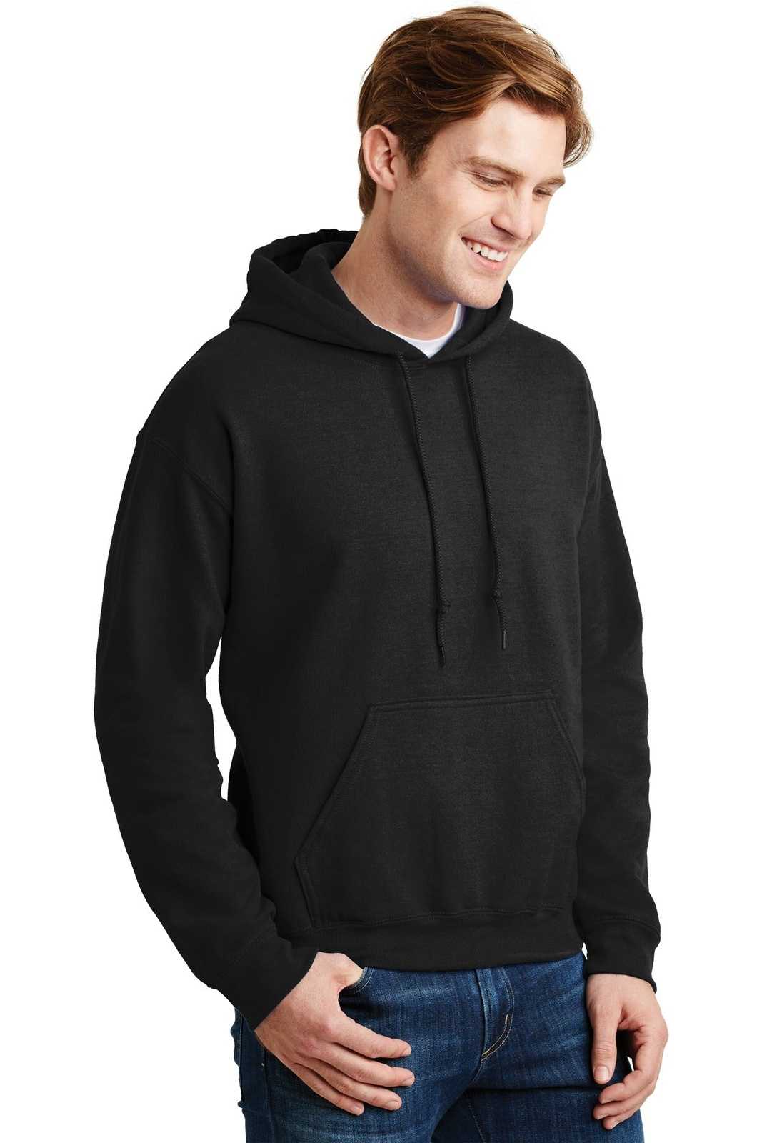 Gildan 12500 Dryblend Pullover Hooded Sweatshirt - Black - HIT a Double
