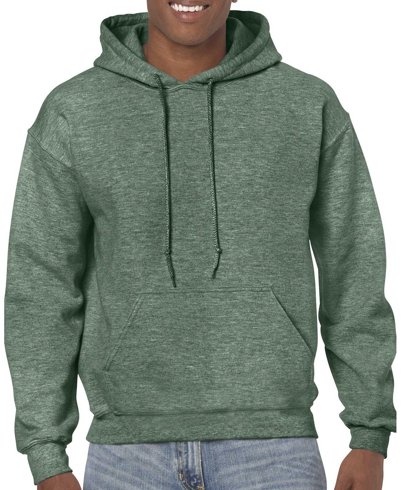 Gildan 18500 Heavy Blend Hooded Sweatshirt - Heather Sport Dark Green - HIT a Double
