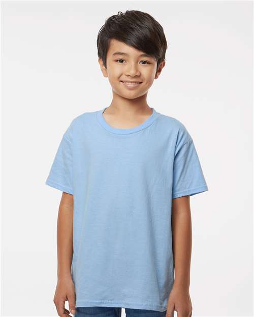 Gildan 64000B Softstyle Youth T-Shirt - Light Blue" - "HIT a Double