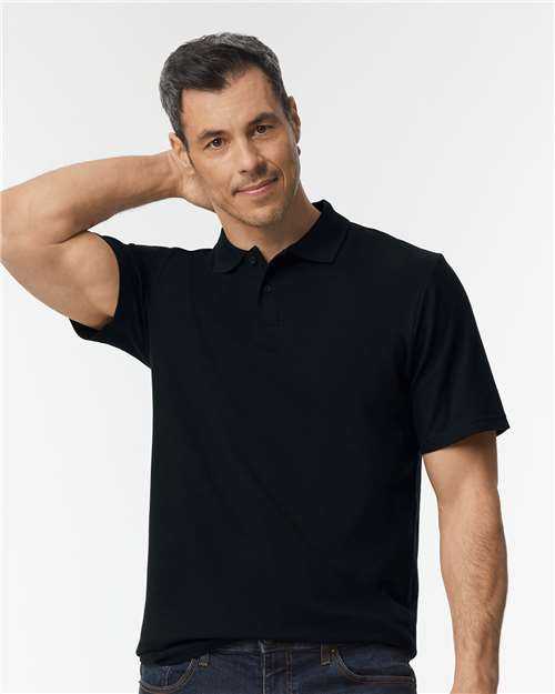 Gildan black polo shirt outlet