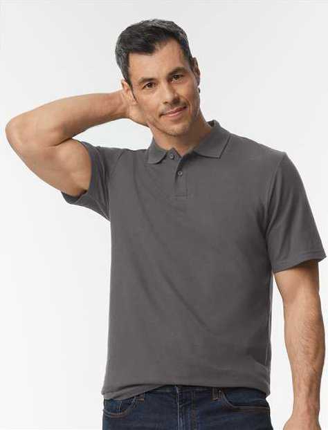 Gildan 64800 Softstyle Adult Pique Polo - Charcoal" - "HIT a Double