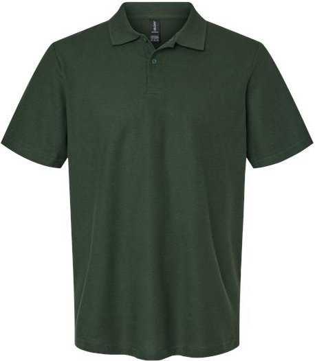 Gildan 64800 Softstyle Adult Pique Polo - Forest Green" - "HIT a Double
