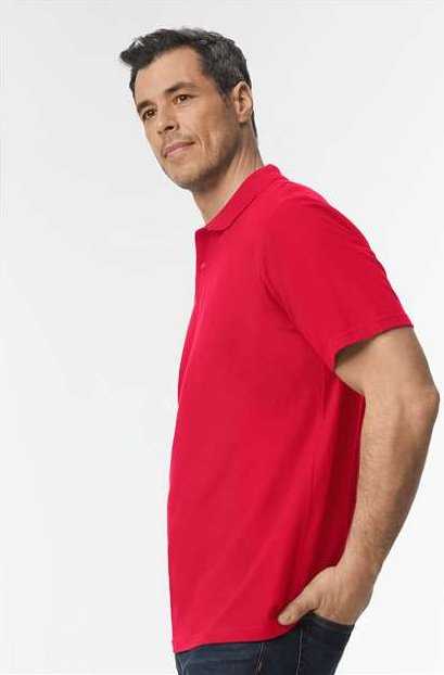 Gildan 64800 Softstyle Adult Pique Polo - Red" - "HIT a Double