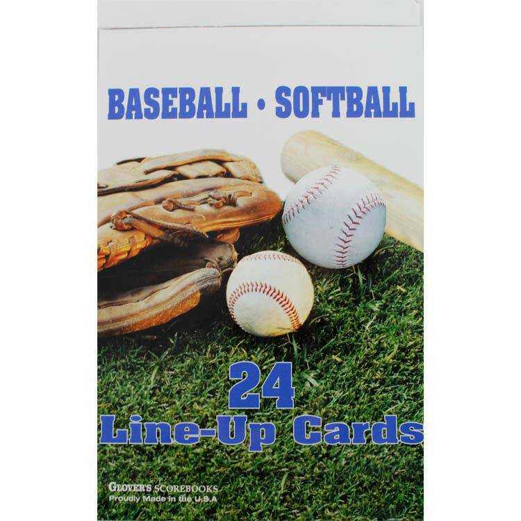 Glover's Baseball Softball 24 Line-Up Cards - 1 book - HIT a Double