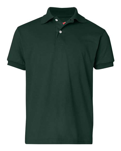 Hanes 054Y Youth Ecosmart Jersey Polo - Deep Forest - HIT a Double