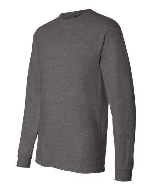 Hanes 5186 Beefy-T Long Sleeve T-Shirt - Charcoal Heather - HIT a Double