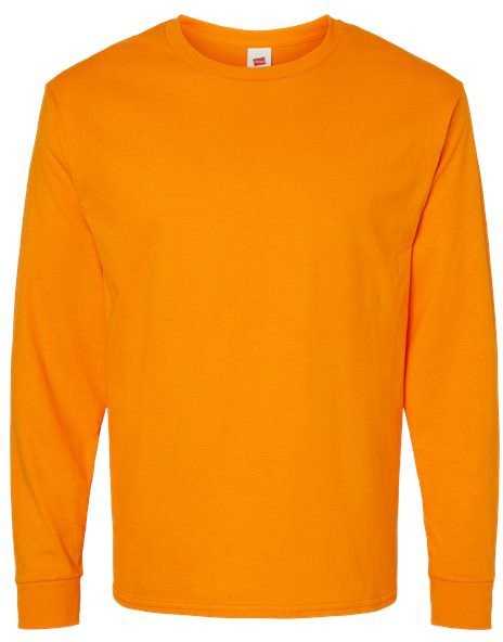 Hanes 5286 Essential-T Long Sleeve T-Shirt - Tennessee Orange" - "HIT a Double