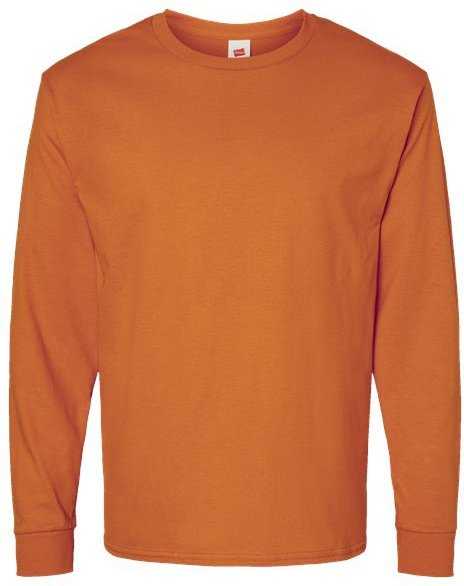 Hanes 5286 Essential-T Long Sleeve T-Shirt - Texas Orange" - "HIT a Double