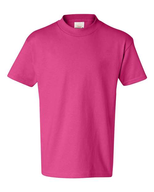 Hanes 5450 Authentic Youth Short Sleeve T-Shirt - Wow Pink - HIT a Double