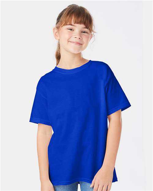 Hanes 5480 Essential-T Youth T-Shirt - Athletic Royal - HIT a Double - 1