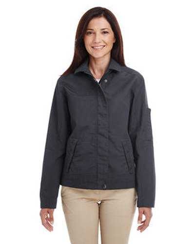 Harriton M705W Ladies&#39; Auxiliary Canvas Work Jacket - Dark Charcoal - HIT a Double
