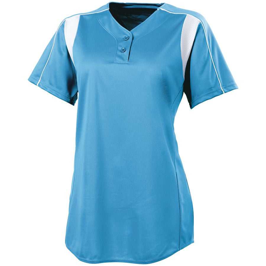 High Five 312192 Womens Double Play Softball Jersey - Columbia Blue Wh - HIT a Double
