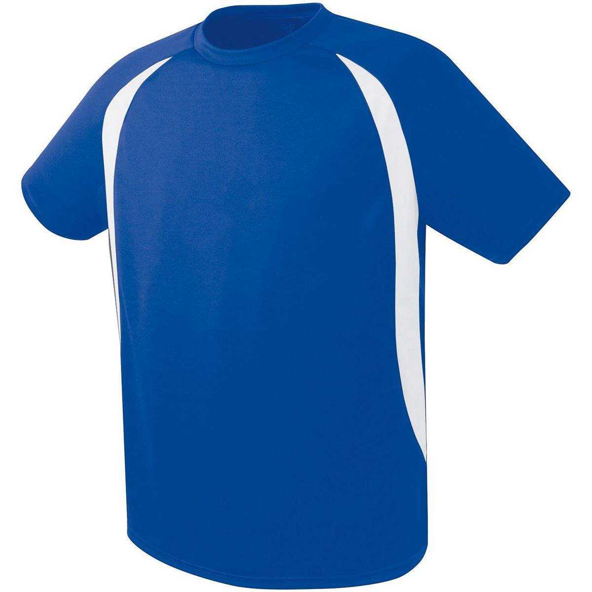 High Five 322781 Liberty Soccer Jersey Youth - Royal White - HIT a Double