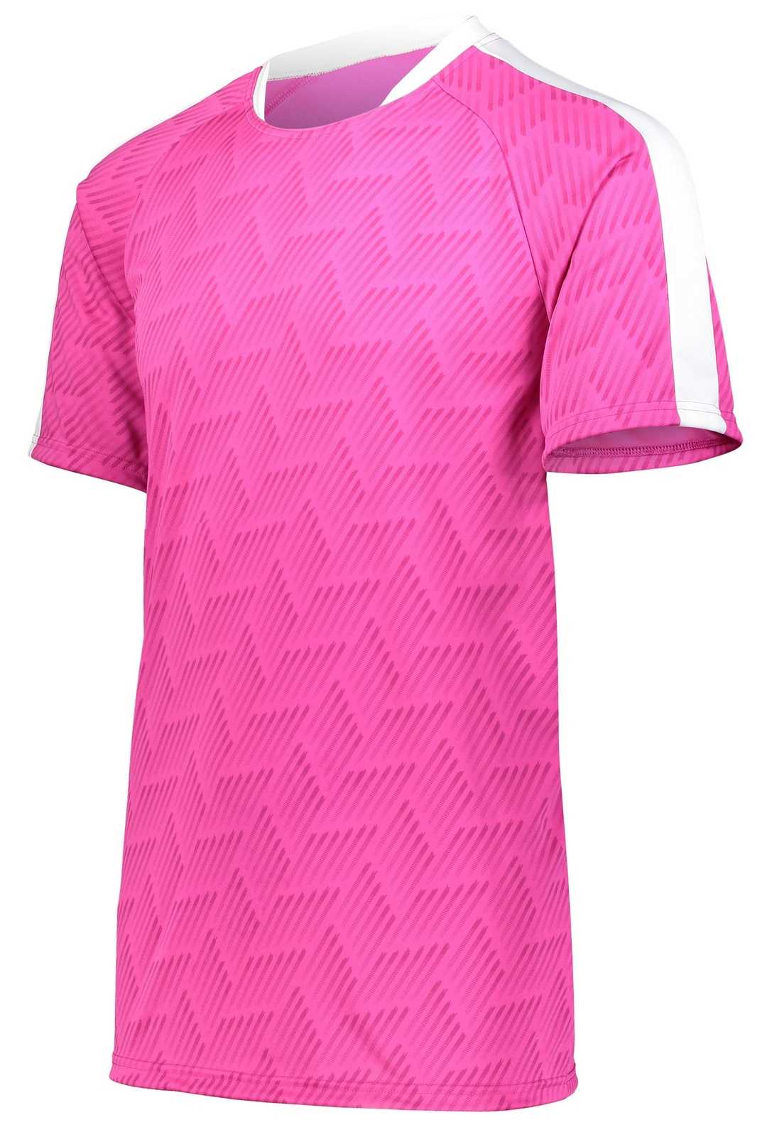 High Five 322981 Youth Hypervolt Jersey - Power Pink Print White - HIT a Double