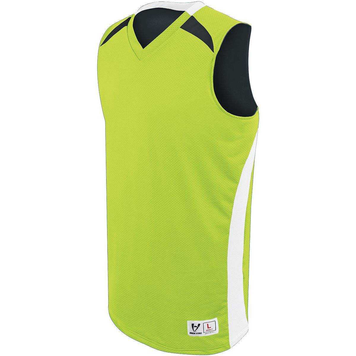High Five 332381 Youth Campus Reversible Jersey - Lime White Black - HIT a Double