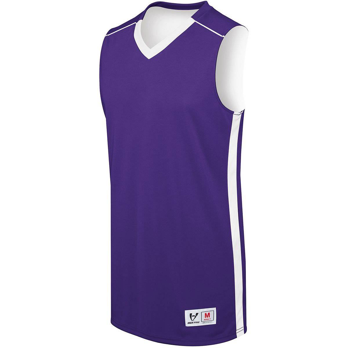 High Five 332400 Adult Reversible Competition Jersey - Purple White - HIT a Double