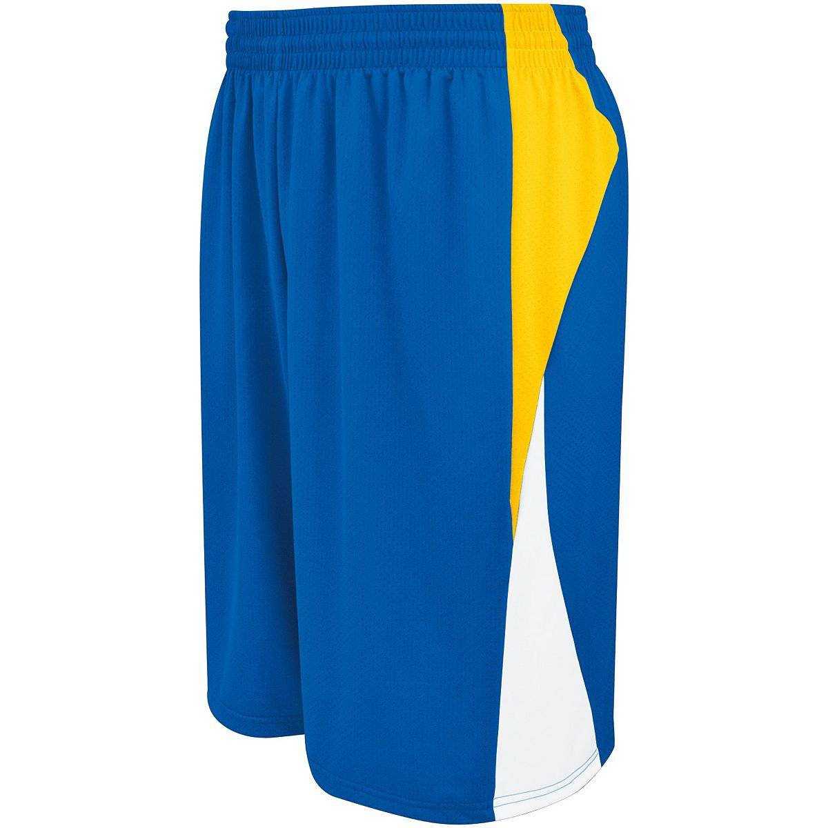 High Five 335850 Adult Campus Reversible Short - Royal Gold White - HIT a Double