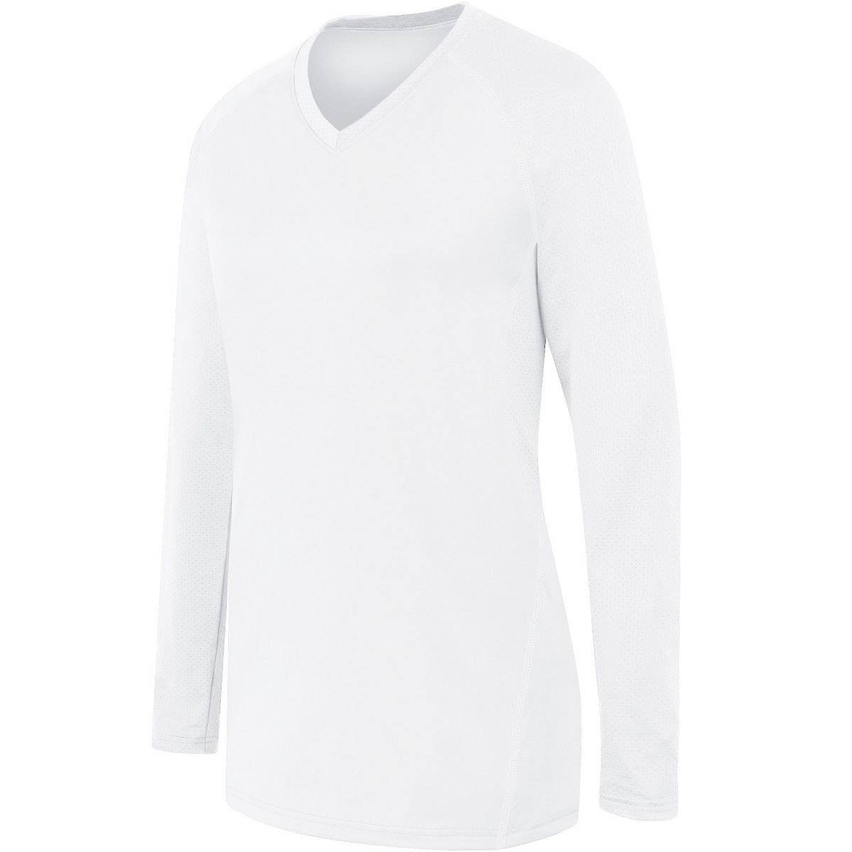 High Five 342162 Womens Long Sleeve Solid Jersey - White White - HIT a Double