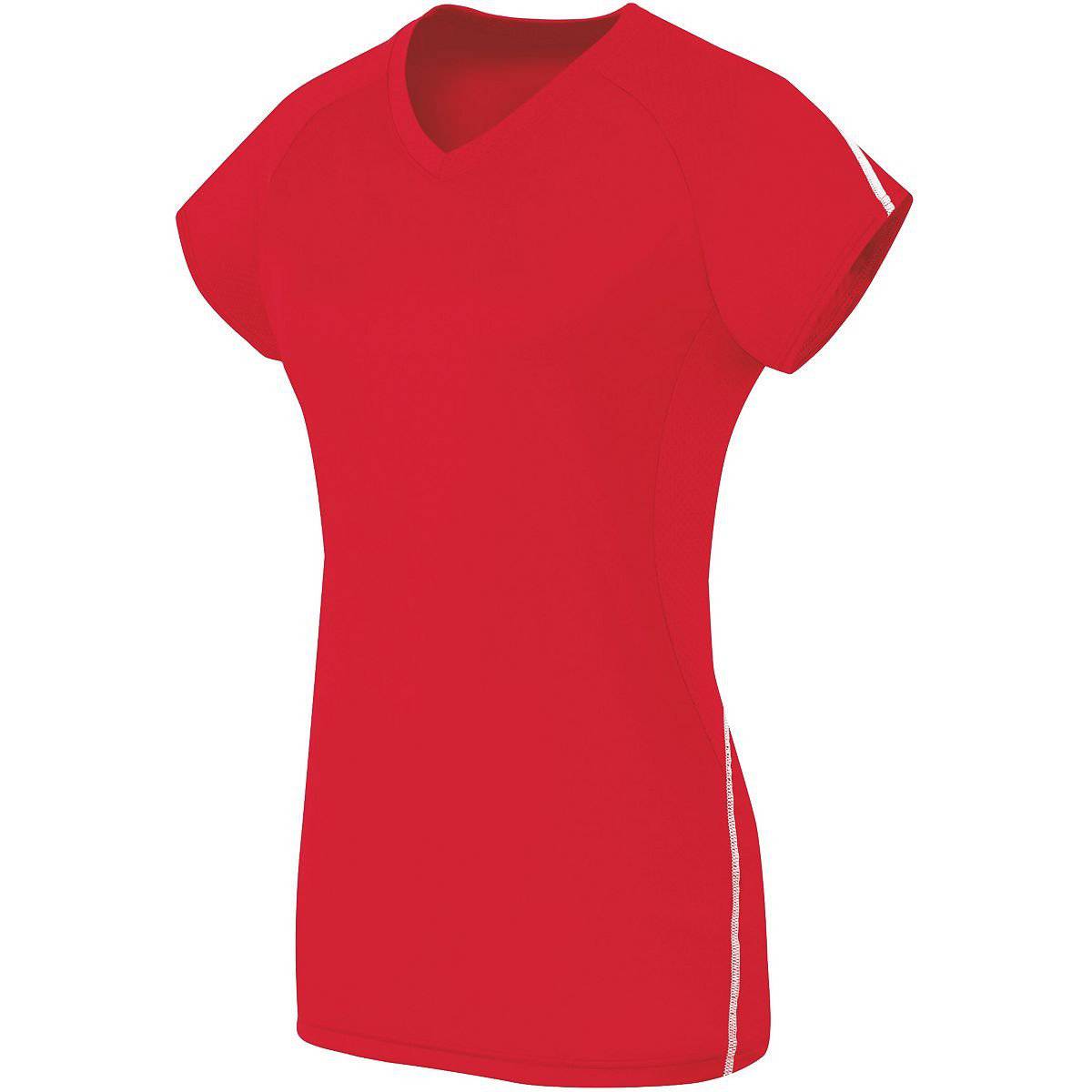 High Five 342172 Womens Short Sleeve Solid Jersey - Scarlet White - HIT a Double