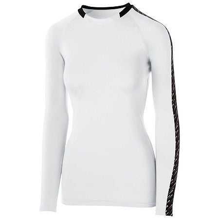High Five 342203 Girl's Spectrum Jersey Long Sleeve - White Black White - HIT a Double
