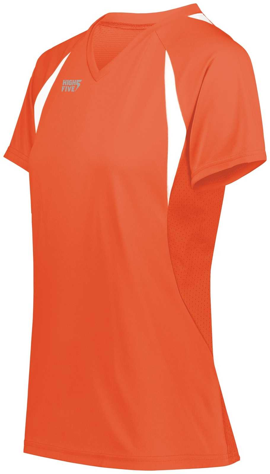 High Five 342233 Girls Color Cross Jersey - Orange White - HIT a Double