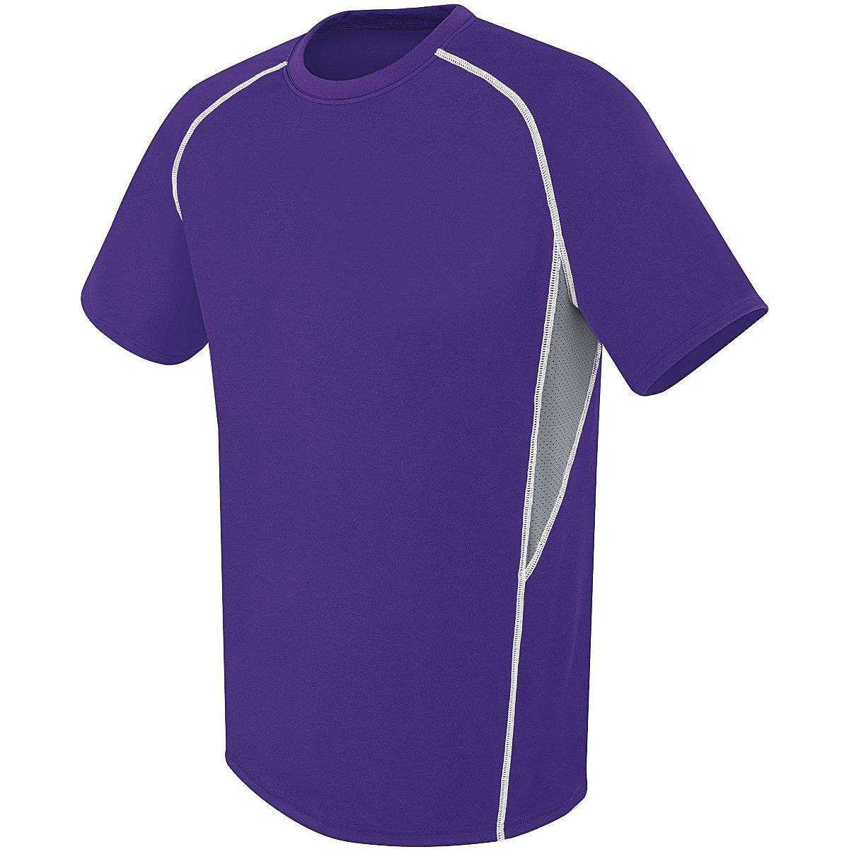High Five 372301 Youth Short Sleeve Evolution - Purple Graphite White - HIT a Double