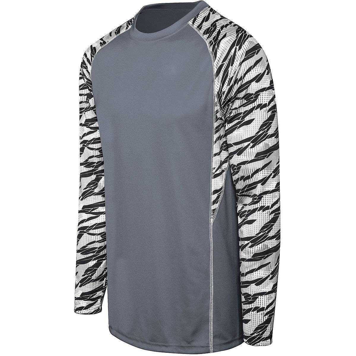 High Five 372341 Youth Evolution Print Long Sleeve - Graphite Wh Print - HIT a Double