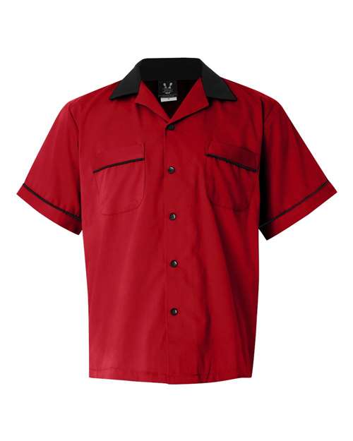 Hilton HP2244 GM Legend Bowling Shirt - Red Black - HIT a Double