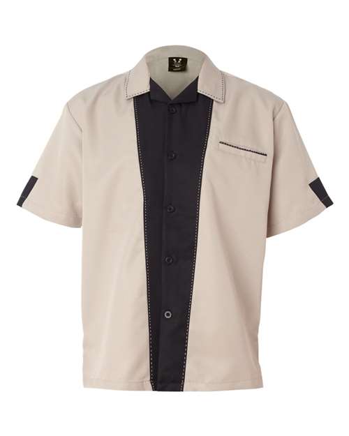Hilton HP2245 Monterey Bowling Shirt - Khaki Black - HIT a Double