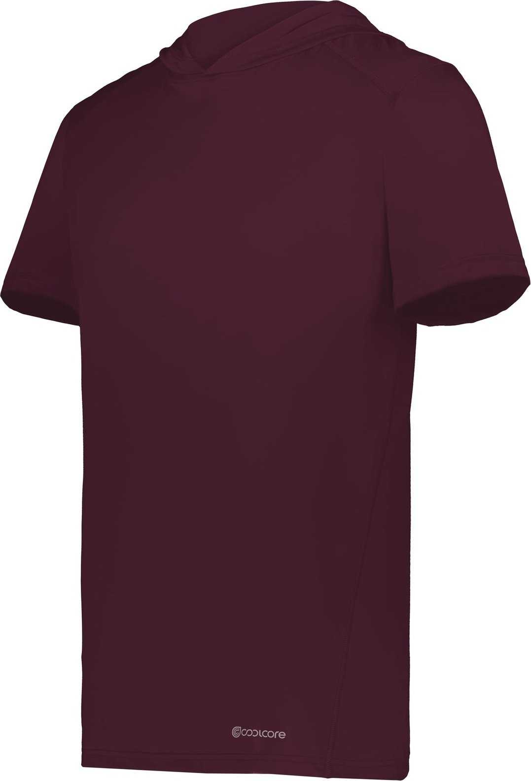 Holloway 222142 Coolcore Short Sleeve Hoodie - Maroon - HIT a Double