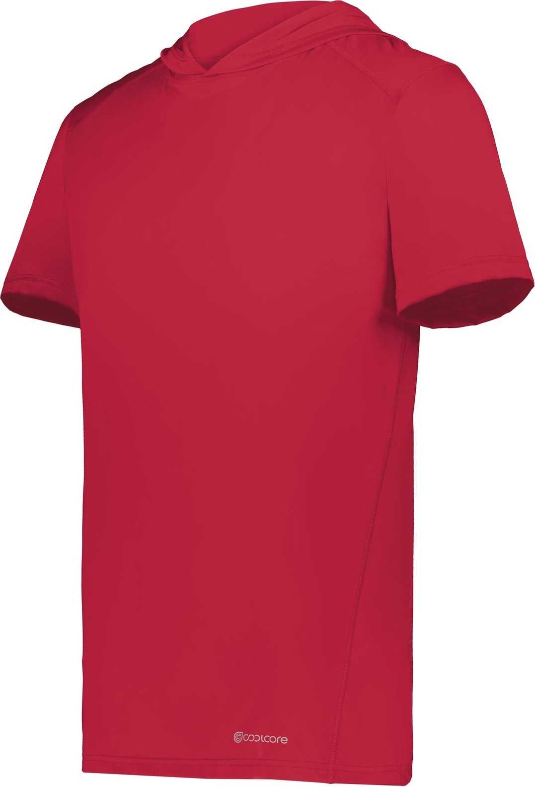 Holloway 222142 Coolcore Short Sleeve Hoodie - Scarlet - HIT a Double