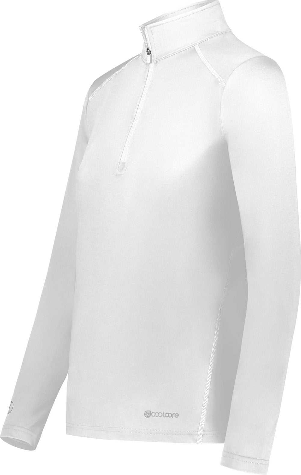 Holloway 222340 Ladies Coolcore 1/4 Zip Pullover - White - HIT a Double
