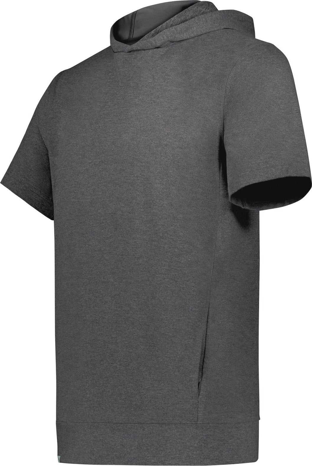Holloway 222605 Youth Ventura Soft Knit Short Sleeve Hoodie - Carbon Heather - HIT a Double