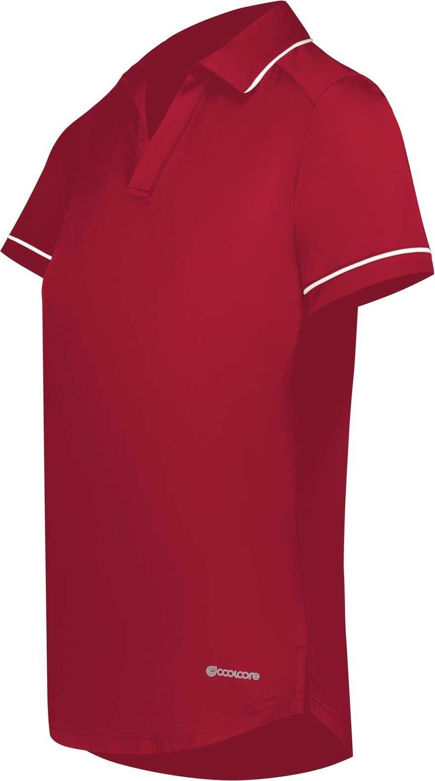 Holloway 222701 Ladies Coolcore Performance Polo - Scarlet White - HIT a Double