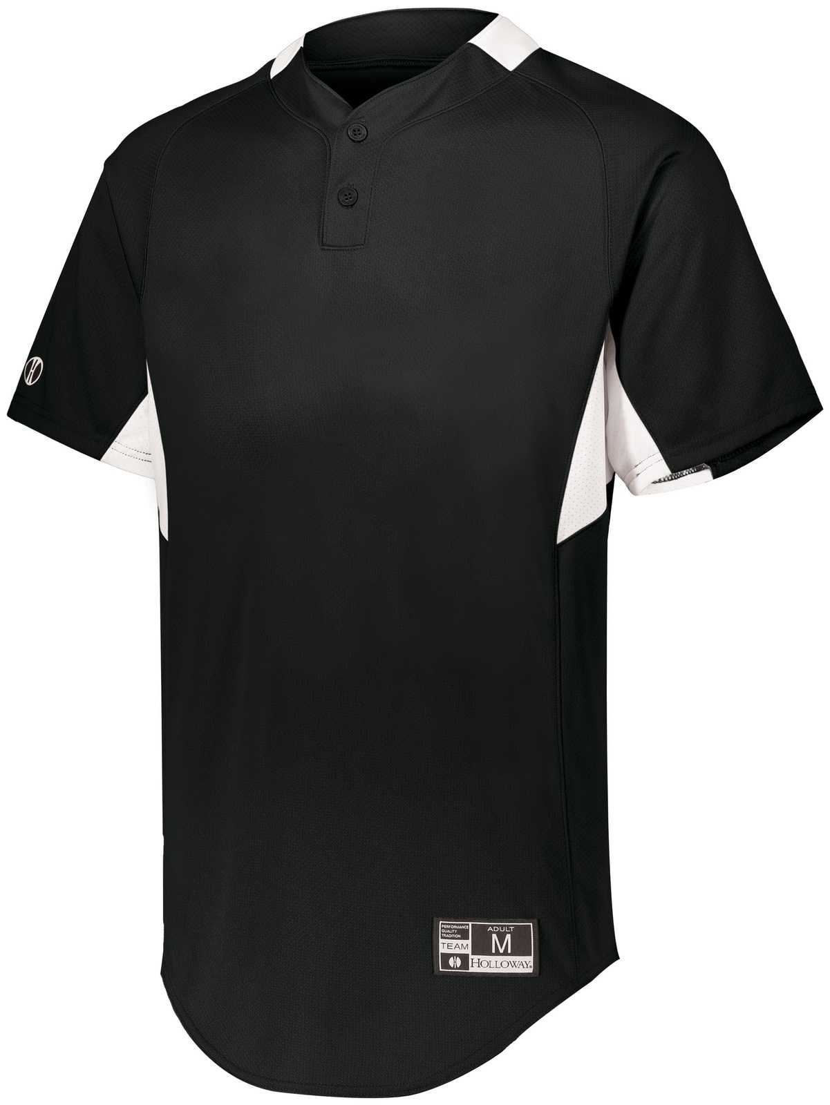 Holloway 221024 Game7 Two-Button Baseball Jersey - Black White - HIT a Double