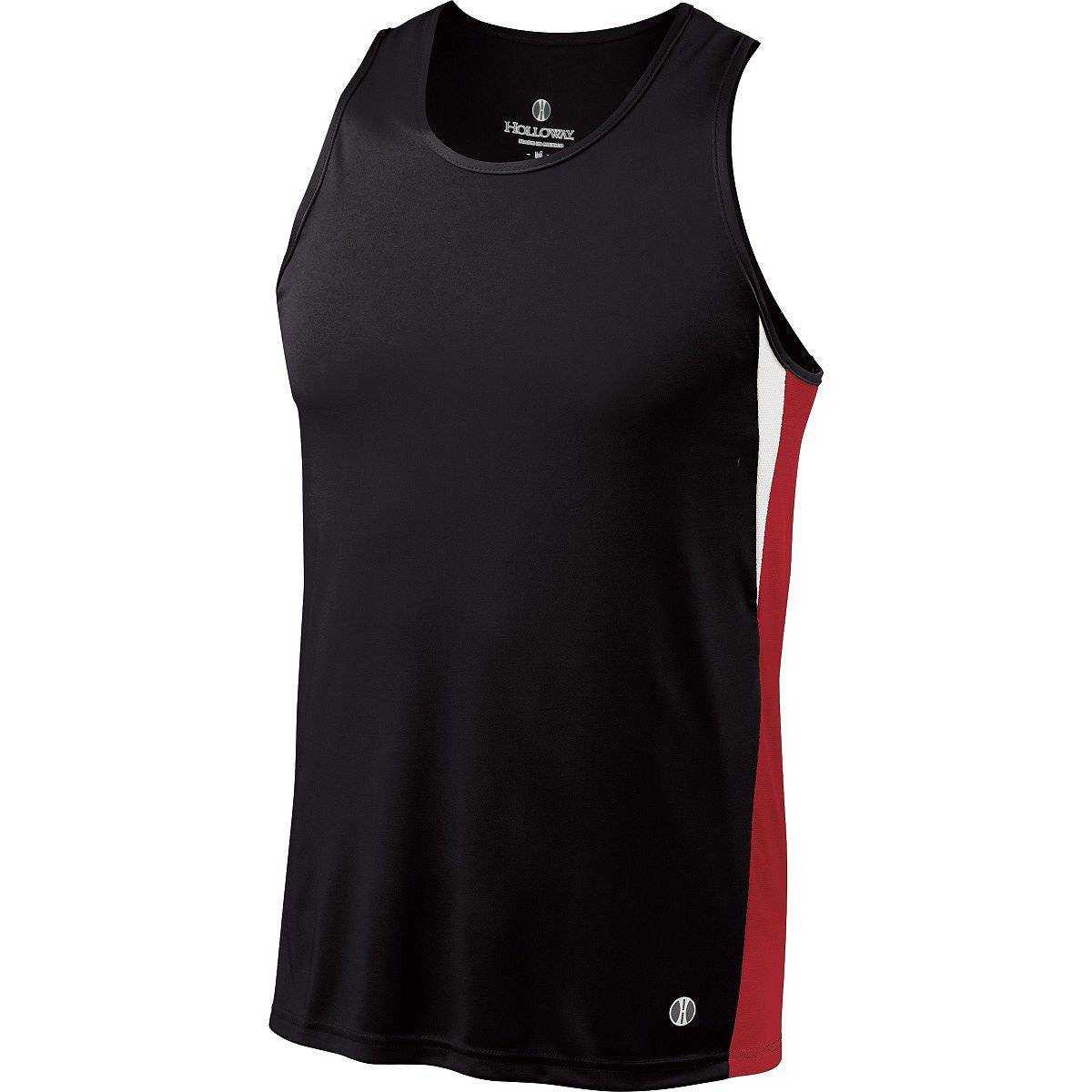 Holloway 221040 Vertical Singlet - Black Scarlet White - HIT a Double