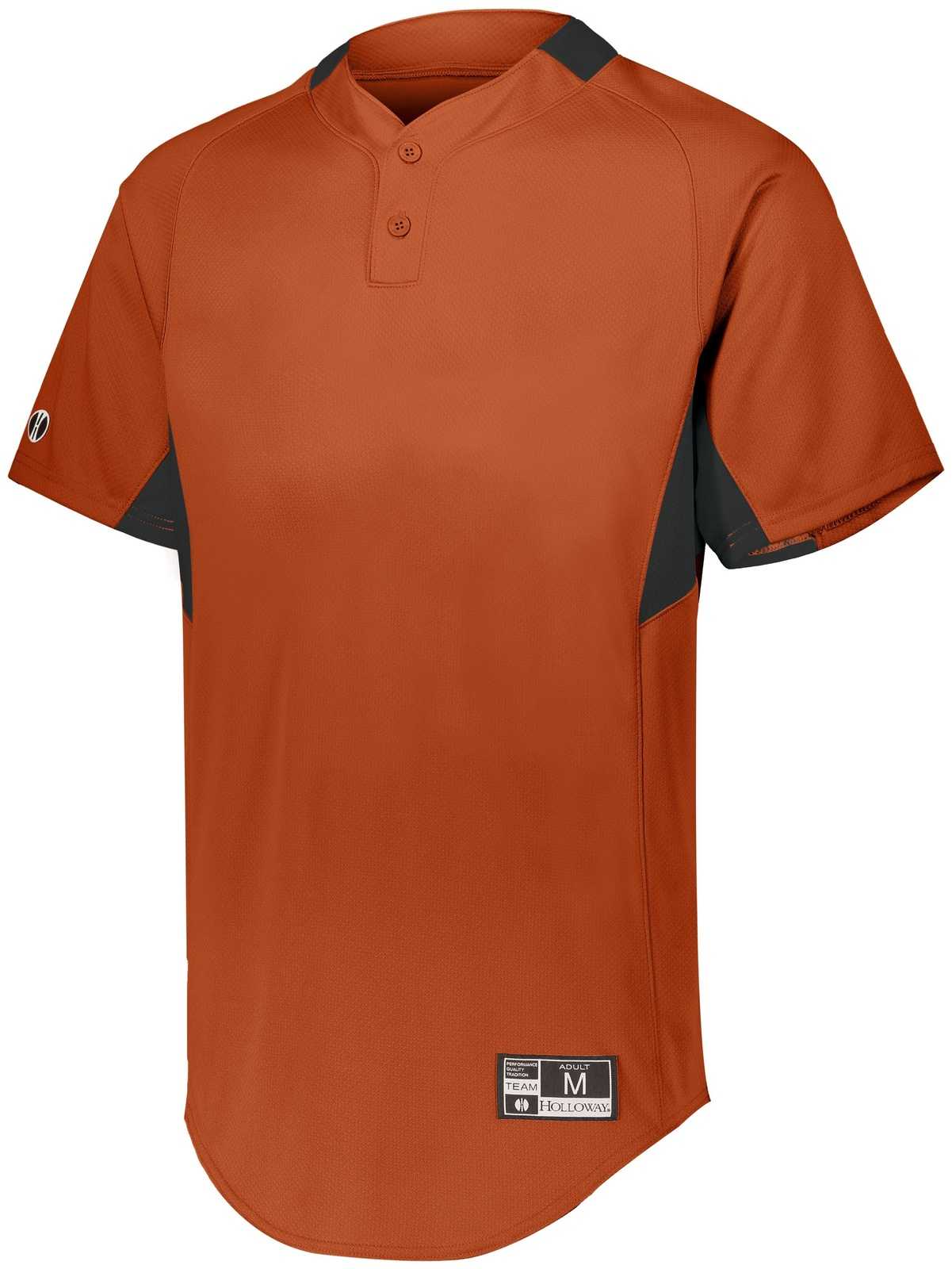 Holloway 221224 Youth Game7 Two-Button Baseball Jersey - Orange Black - HIT a Double
