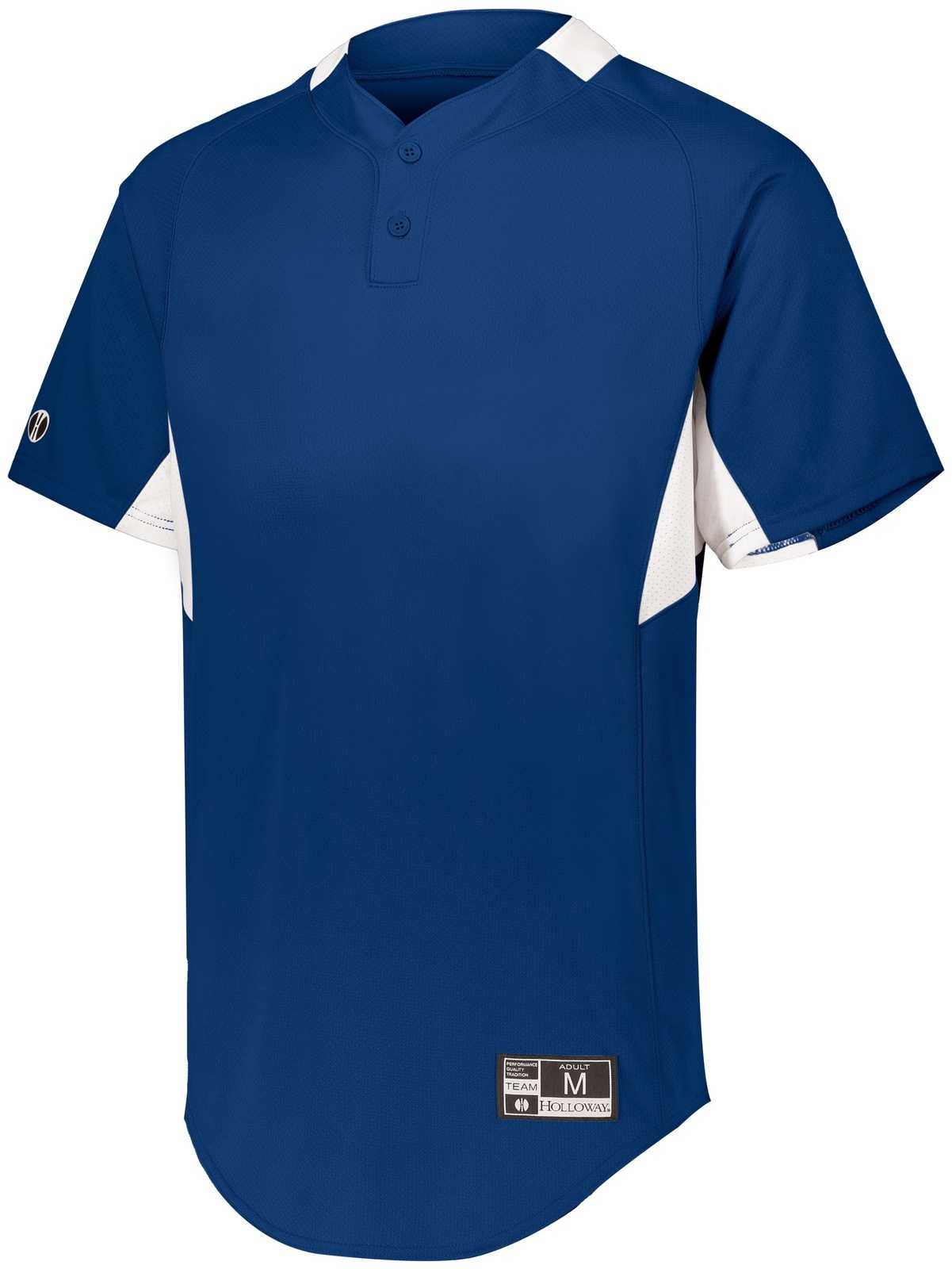 Holloway 221224 Youth Game7 Two-Button Baseball Jersey - Royal White - HIT a Double