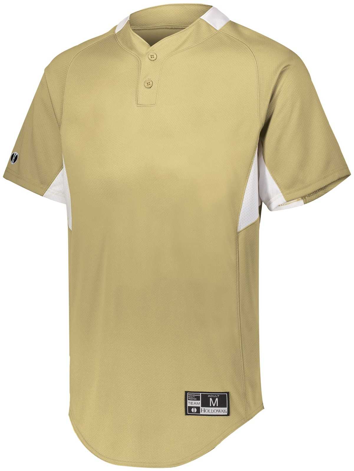 Holloway 221224 Youth Game7 Two-Button Baseball Jersey - Vegas Gold White - HIT a Double