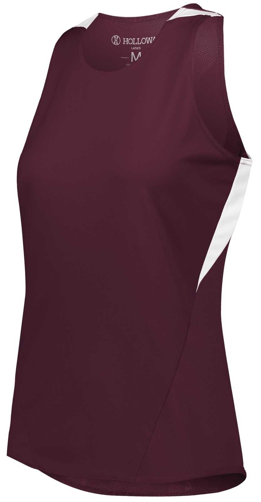 Holloway 221335 Ladies Pr Max Track Jersey - Maroon White - HIT a Double