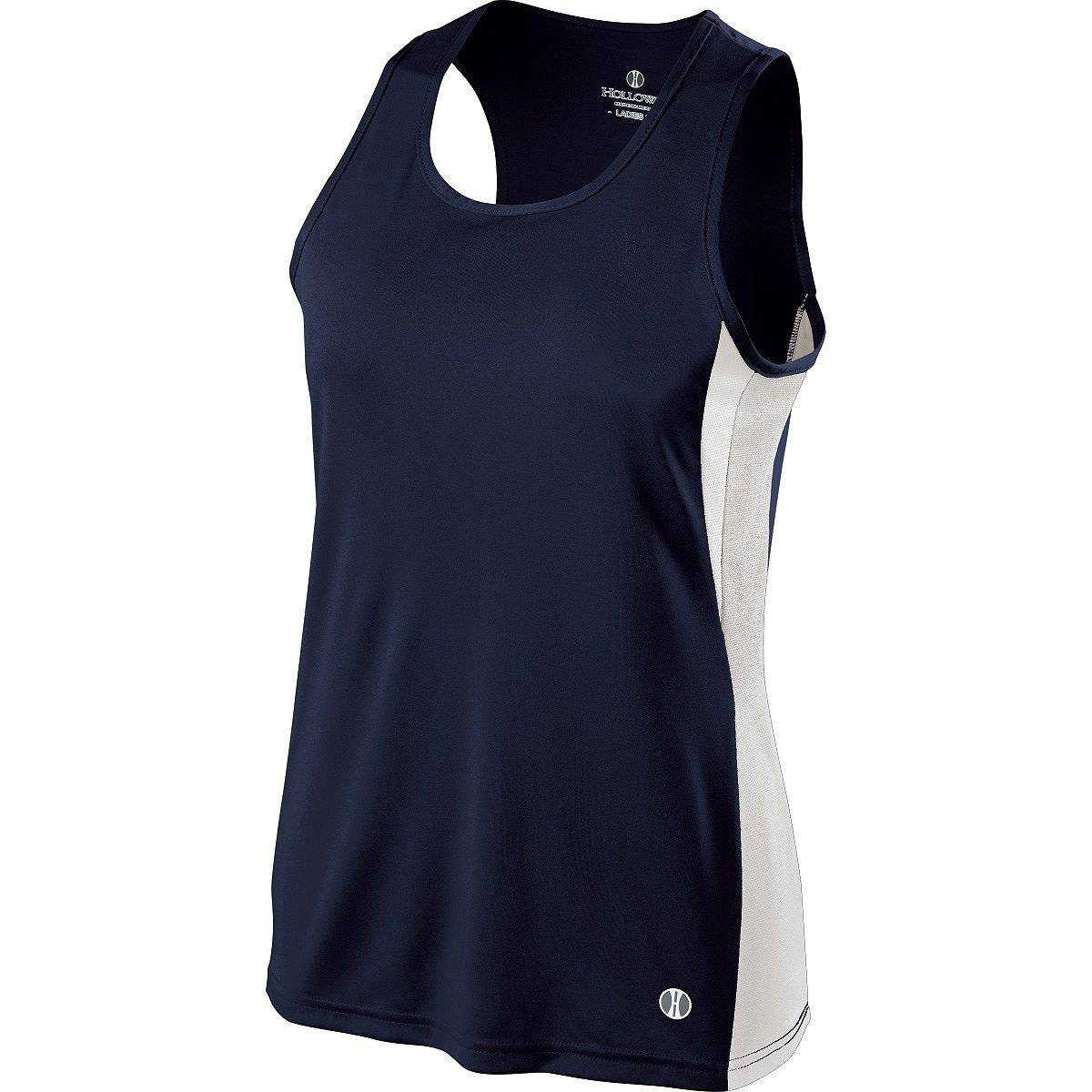 Holloway 221340 Ladies Vertical Singlet - True Navy White White - HIT a Double