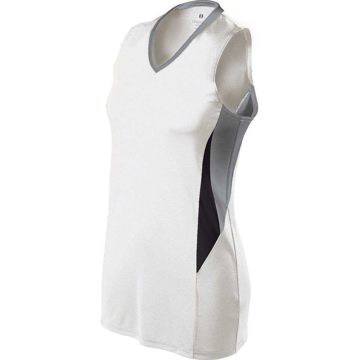 Holloway 221468 Girls Rise Jersey - White Blue Gray Black - HIT a Double