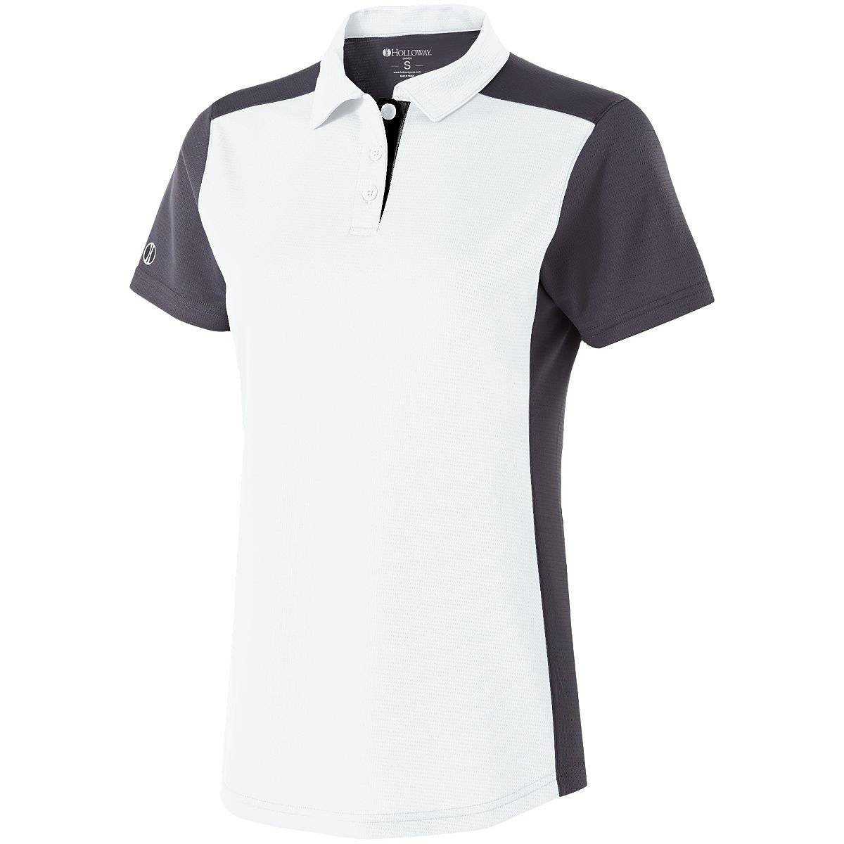 Holloway 222386 Ladies Division Polo - White Carbon Black - HIT a Double